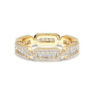 Bague large en or 14 carats avec diamants de laboratoire, design multi-pierres, bijoux pour femmes, disponible en or 10 carats, 14 carats, 18 carats et platine - Product Image 4