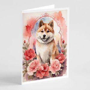 Akita การ์ดอวยพรวันวาเลนไทน์ขนาด5x7พร้อมซอง, การ์ดอวยพรดอกกุหลาบ8ใบขนาด A7 - Product Image 1