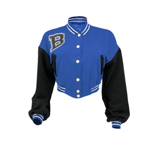Chaqueta Varsity Corta de Lana Hecha a Medida para Mujer, de Alta Calidad, Estilo Bomber, para Escuela y Universidad, Vintage, con Letras Bordadas - Product Image 3