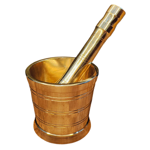 Mortier et pilon en laiton de haute qualité avec finition polie pour le broyage manuel du café et des épices, ustensile de cuisine en métal Imam Dasta - Product Image 1