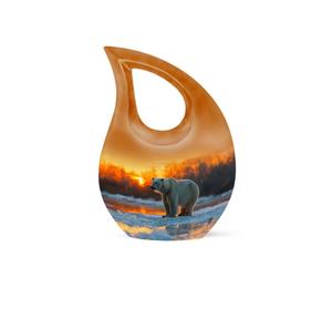 Urna Funeraria Pequeña en Forma de Lágrima Blanca para Cenizas Humanas, Urna Conmemorativa con Cruz para Cenizas Femeninas - Product Image 2