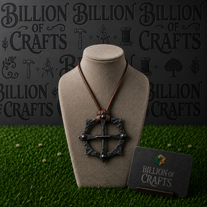 Collier amulette médiévale forgé à la main, pendentif viking nordique, bijoux gothiques faits à la main par un forgeron - Product Image 6