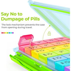 IMedassist Portapillole Grande per 7 Giorni, Impermeabile, Portatile da Viaggio, con Scomparti Rimovibili per 4 Dosi al Giorno - Product Image 3