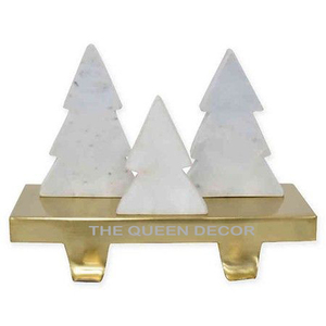 White Marble Christmas <b>Tree</b> <b>Stand</b> And Gold Stainless Steel Metal Luxury <b>Tree</b> Shape Festive & Party Supplies Stocking Holder - Product Image 1
