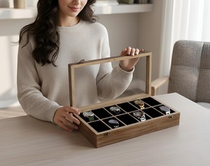 Wooden Watch Box for Men and Women 6-Slot Watch Storage & Jewelry <b>Display</b> <b>Case</b> - Product Image 2