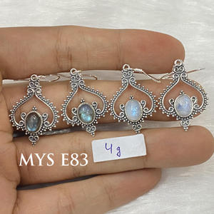 ต่างหูเงินประดับพลอยลาบราดอไรต์ธรรมชาติ ดีไซน์สวยงาม และต่างหูเงินแท้ 925 ราคาขายส่ง - Product Image 1