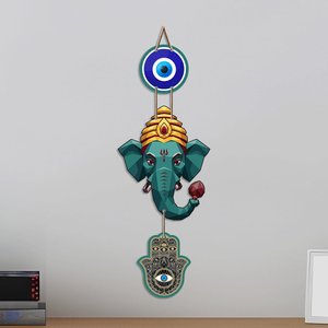Décoration murale Ganpati Bappa Evil Eye, art Nazar Suraksha pour la maison, le bureau, l'entrée, le salon, le temple - Product Image 4