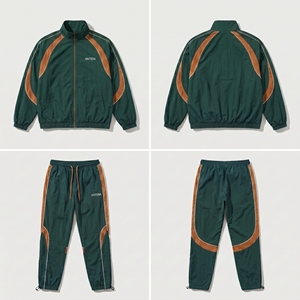 Vintage Color Block Winter Casual <b>Track</b> Suit <b>Men</b> Spandex/Cotton Windbreaker 2 Piece Set Custom Logo Streetwear Sports <b>Jacket</b> - Product Image 3