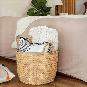 Cesta de Jacinto de Agua de Vietnam, Hecha a Mano, Duradera, para Almacenamiento de Artículos Diversos, con Asas, Estilo Lavandería, Decoración Vintage para el Hogar 2026, Precio Especial - Product Image 4