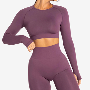Nouvel ensemble de yoga de haute qualité pour femmes à prix raisonnable, créez votre propre ensemble de yoga à manches longues pour une vente chaude - Product Image 4