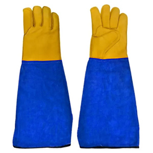 Cowhide Grain & Split Leather Safety Cuff <b>Fire</b> Resistant Tig Welding Gloves CE Certified Thickness Anti-Slip Anti-Cut - Product Image 6