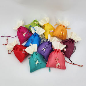 [Goyu] Mini Korean Traditional Bokjumeoni Cosmetic <b>Bag</b> Drawstring Pouch Embroidered <b>Patchwork</b> Jewelry Gift Souvenir Organizer - Product Image 1