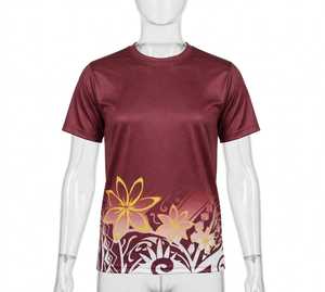 Custom Sublimation <b>Camouflage</b> Front Logo Unisex <b>T</b> <b>Shirt</b> Maroon Polyester Short Sleeve Breathable Hunting Wear - Product Image 1
