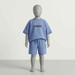 Conjunto de Pantalones Cortos y Camiseta de Manga Corta 100% Algodón para Niños, Estampado Personalizado, Conjuntos de Verano para Niños, Pantalones Cortos para Bebés, Conjunto de Camiseta y Pantalones Cortos con Rayas Laterales - Product Image 3