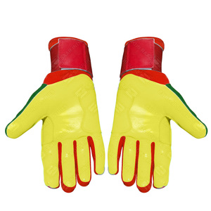 Gants de frappe SAAR INDUSTRIES vert jaune rouge en cuir PU avec fermeture auto-agrippante, support de poignet durable, ambidextres, unisexe adulte - Product Image 2