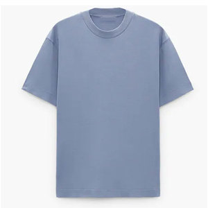 T-shirts personnalisés de haute qualité à séchage rapide pour hommes, 100 % coton tricoté, vierges ou imprimés avec logo, col montant - Product Image 1