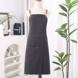 Adjustable Reusable Unisex Personalized Waterproof Canvas Light Green <b>Waist</b> Work <b>Apron</b> with Pu Leather Trap - Product Image 2
