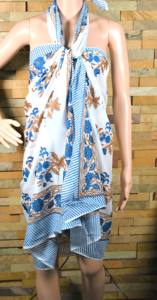 Pareo de algodón tejido a mano con estampado batik, sin tirantes, de una pieza, para playa, hecho a mano en India, para verano. - Product Image 3