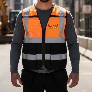 Gilet de sécurité réfléchissant personnalisé, vêtements de travail respirants pour applications industrielles en extérieur - Product Image 4