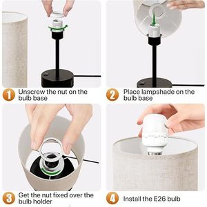 Lampada da Comodino Dimmerabile a 3 Intensità con Porte di Ricarica USB AC, Piccola Lampada da Comodino con Controllo Touch e Porte di Ricarica USB A+C - Product Image 5