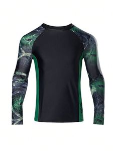Vente en gros de rashguards MMA BJJ personnalisés, design élégant, compression pour hommes, manches longues, spandex/polyester UPF50+ - Product Image 3