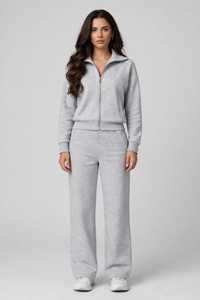 <b>Women's</b> Maroon <b>White</b> Color Block Printed 2-in-1 Polyester <b>Tracksuit</b> Set Full Sleeve Turtleneck Zipper Sporty Loose Fit Joggers - Product Image 1