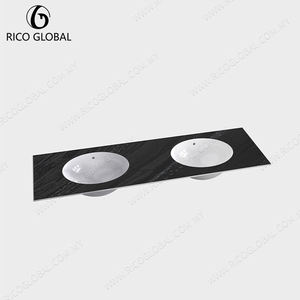 Lavabo Rectangular de Porcelana para Montar en la Pared, Acabado Pulido, Diseño Minimalista, para Baño, con Desagüe - Product Image 3