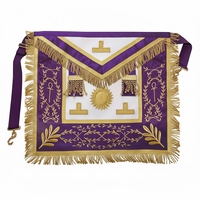 Badge de collection Grand Maître 98 Deluxe. Tissu en cuir véritable. 41x46cm-Memphis-Misraim Rite (ORUMM) Broderie machine à l'eau