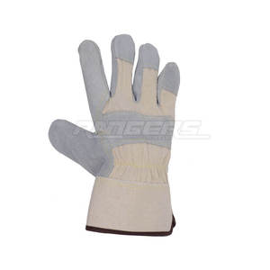 Guantes de Trabajo de Seguridad, Mezcla de Algodón y Cuero, Protección Duradera, Logotipo Personalizado, Guantes de Seguridad para Almacenamiento y Montaje - Product Image 2