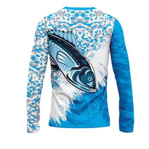 Camisa de Pesca para Hombre, Manga Larga, Transpirable, de Secado Rápido, Protección UV, Jersey de Pesca de Atún, Personalizada, OEM, al por Mayor - Product Image 3