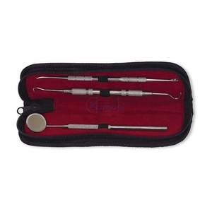 Kit de Diagnóstico Dental de 3 Piezas con Estuche Blando, Espejo, Sonda y Pinzas de Acero Inoxidable para Uso en Clínicas Portátiles, Servicio OEM - Product Image 3