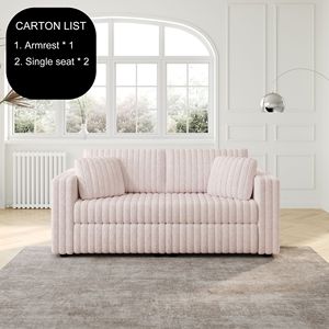 Sofá Modular Suave para 2 Personas de 75.6 Pulgadas en Rosa Claro, Altamente Cómodo con un Diseño Distintivo para Dormitorio y Sala de Estar por Mo - Product Image 2
