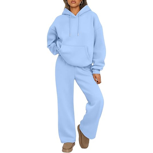 Premium Women's Two Piece Hoodie Jogger Set Heavyweight Fleece Casual Loungewear <b>Tracksuit</b> - Product Image 1