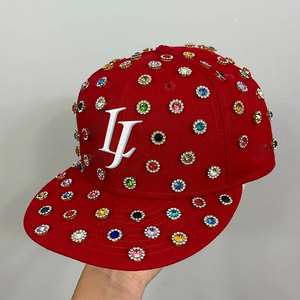 Gorra de Béisbol Personalizada con Logotipo Bordado en 3D y Pedrería, Gorra de Béisbol Ajustada de Moda para Hombre, Gorra de Alta Calidad - Product Image 2