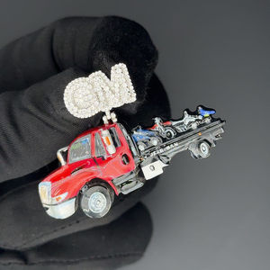 Iced Out Colgante Diseño personalizado Camión Hombres 925 Plata Lujo Personalizado Latter Bail Hip Hop VVS Custom Moissanite Colgante - Product Image 3