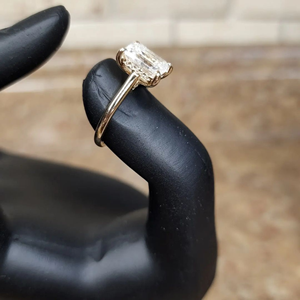 Bague de fiançailles et de mariage en diamant de laboratoire taille émeraude 1,25 carat en or jaune 14 carats, bijou de luxe certifié IGI, cadeau de fête - Product Image 3