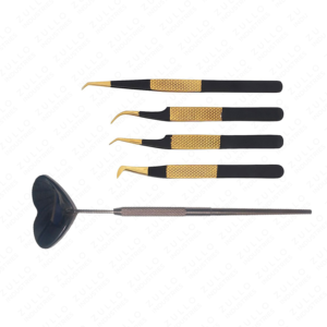 Juego de Espejos para Extensión de Pestañas de Acero Inoxidable en Forma de Corazón, Pinzas Antiestáticas con Logotipo Personalizado, Kit de Belleza Profesional - Product Image 2