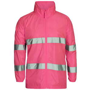 Chaqueta de Seguridad Reflectante de Alta Visibilidad para Hombre, Impermeable, con Revestimiento de PU, Estilo Ropa de Trabajo, Cuello Alto, Cierre de Cremallera - Product Image 3