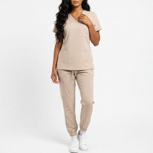 Ensemble d'uniformes infirmiers professionnels tissés unisexes, blouses d'hôpital pour le personnel médical et clinique, tenues de travail respirantes et confortables - Product Image 4