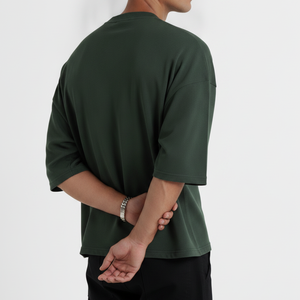 เสื้อยืดแขนสั้นทรงหลวมสำหรับผู้ชาย ปรับแต่งได้ เนื้อผ้าหนา ผสมผ้าฝ้าย/โพลีเอสเตอร์ 100% พิมพ์ลายซิลค์สกรีน สไตล์ฮิปฮอป - Product Image 2