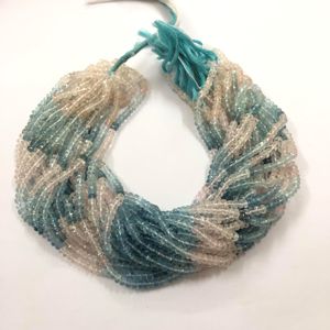 Joyería: Cuentas de Morganita Rosa Natural y Aguamarina Azul Facetadas en Forma de Rondelle de 4.5-5mm, Calidad AAA, Certificadas por IGI - Product Image 1
