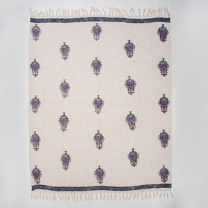 Rouge et Blanc Couleur Imprimé Coton Jeté Décor À La Maison En Gros Jeté pour Salon Décor Canapé Décor Canapé Jeté - Product Image 5