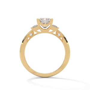 Bague en diamant de laboratoire taille princesse certifiée IGI, solitaire, pour fiançailles et mariage, pour femme - Product Image 3