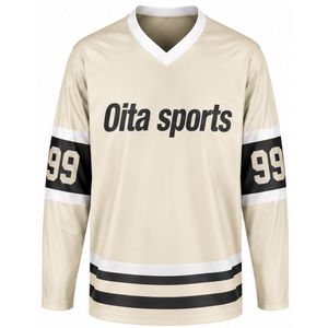 Ensemble de hockey sur glace sublimé pour hommes, maillot et short en polyester rayé, tenue de sport athlétique, uniforme d'équipe, vêtements d'entraînement et de match - Product Image 3