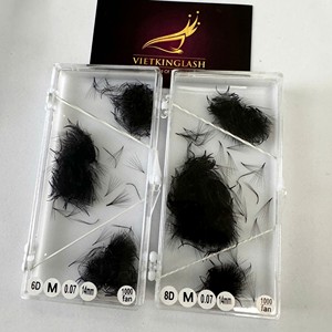 ซัพพลายเออร์ Vietkinglash ขนตาปลอมแบบแฮนด์เมด วอลลุ่มธรรมชาติ ยาว 3D-8D เส้นใยสังเคราะห์คุณภาพพรีเมียม ต่อขนตาแบบ CC/DD/LD/M Curl สีดำด้าน - Product Image 6
