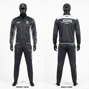 Mens Cricket <b>Tracksuit</b> Premium Polyester Interlock Soft Breathable <b>White</b> Contrast Panel Sublimation Embroidery Custom Logo Set - Product Image 5