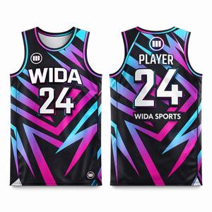 Camiseta de Baloncesto para Adultos al por Mayor, Conjunto Personalizado de Estilo Retro, 100% Poliéster, Patrón 3D, Secado Rápido, Transpirable, Sin Mangas - Product Image 6