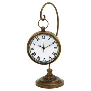 Reloj de Escritorio Metálico Vintage, Reloj de Mesa con Acabado Antiguo, Reloj de Mesa Analógico Decorativo para Decoración del Hogar, para Regalo - Product Image 3