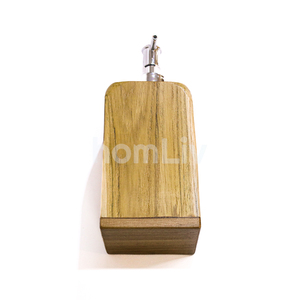 Round Teak Wood Sustainable Grain Soap Dispenser Bottle Manual Liquid Soap <b>Pump</b> Conditioner Container Desktop for Hotel Bathroom - Product Image 4