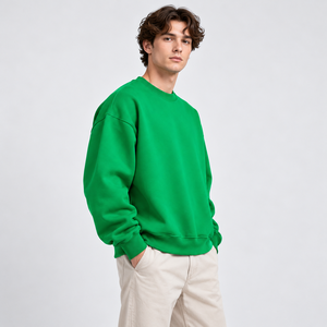 เสื้อสเวตเชิ้ตคอกลมสีเขียว ยูนิเซ็กส์ ทรงปกติ แขนยาว ปลายแขนแบบริบ ผ้าสีพื้น สไตล์ลำลอง เสื้อสำหรับฤดูใบไม้ร่วง - Product Image 5